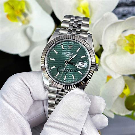 rolex datejust jubilee green dial|rolex datejust blue motif.